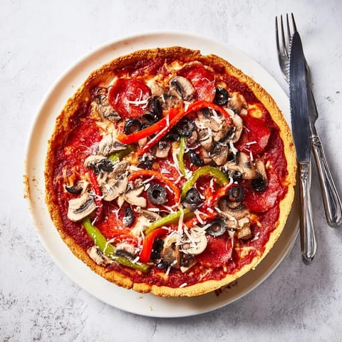 Golden, bubbling Deep Dish Pizza slices reveal a thick, buttery crust layered with molten mozzarella and chunky tomato sauce.