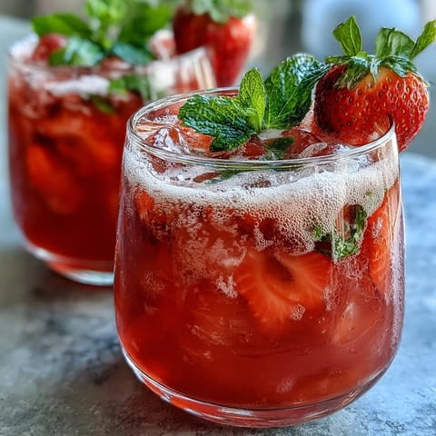 Strawberry Lemon Sparkling Drink