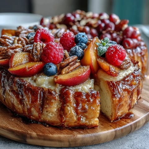A rustic golden galette filled with ripe summer stone fruits and creamy almond frangipane, baked to perfection.  