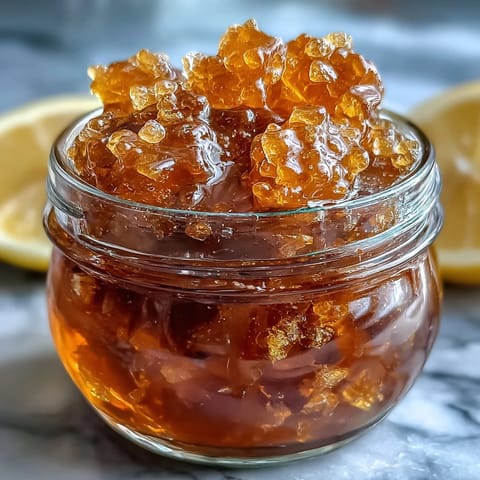 Vibrant dandelion jelly with fresh lemon and honey, glistening in a glass jar, perfect for brightening your breakfast table.