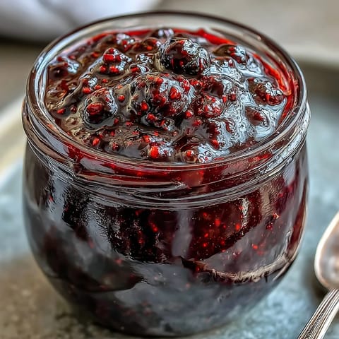 Luscious Blackberry Jalapeño BBQ Sauce glazes chicken, hot off the grill.