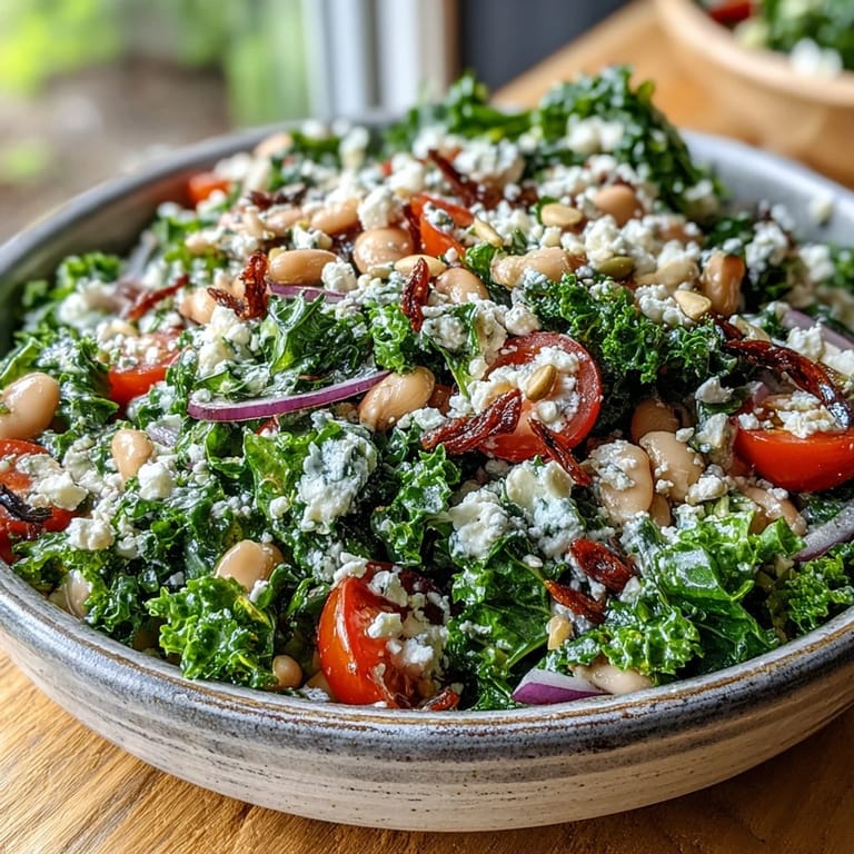 Vibrant White Bean and Kale Salad, showing tender beans and crisp greens, perfect for any meal.