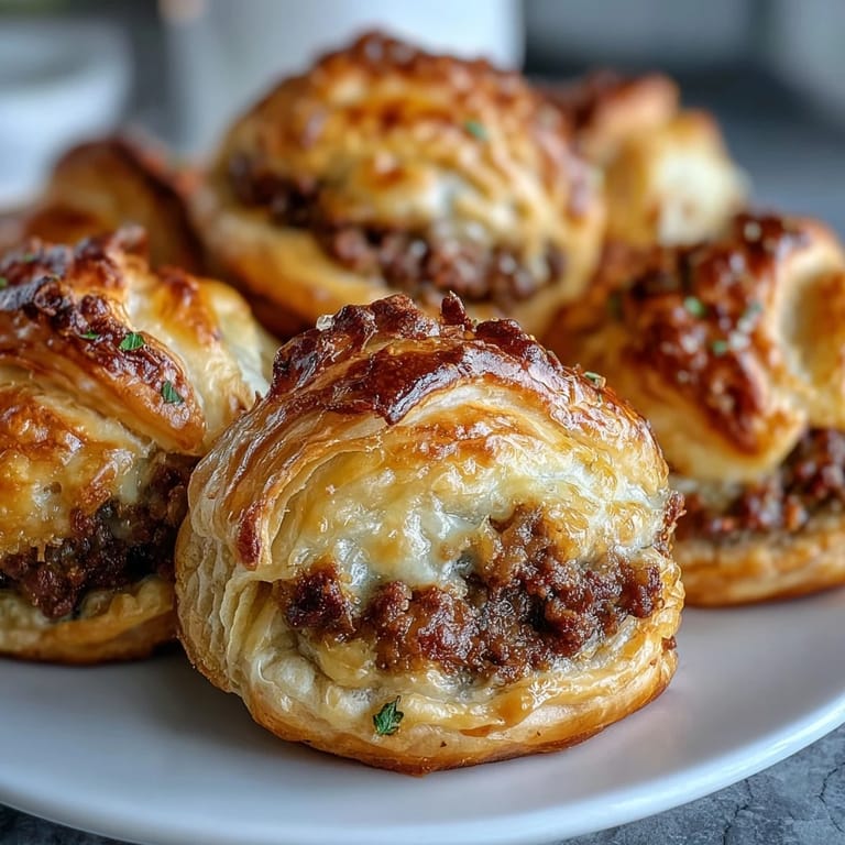 Freshly baked Mini Beef Tourtières are arranged on a festive platter, ready to be served as a savory appetizer.