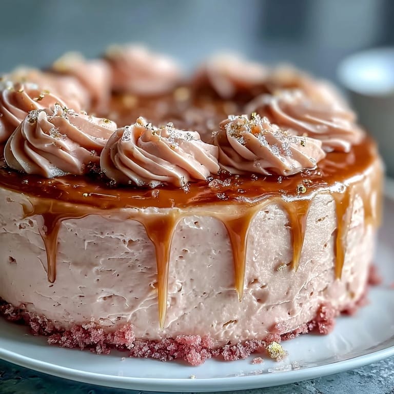 Decadent Bridal Shower Rosé Velvet Cake featuring a subtle wine flavor and luxurious gold accent.