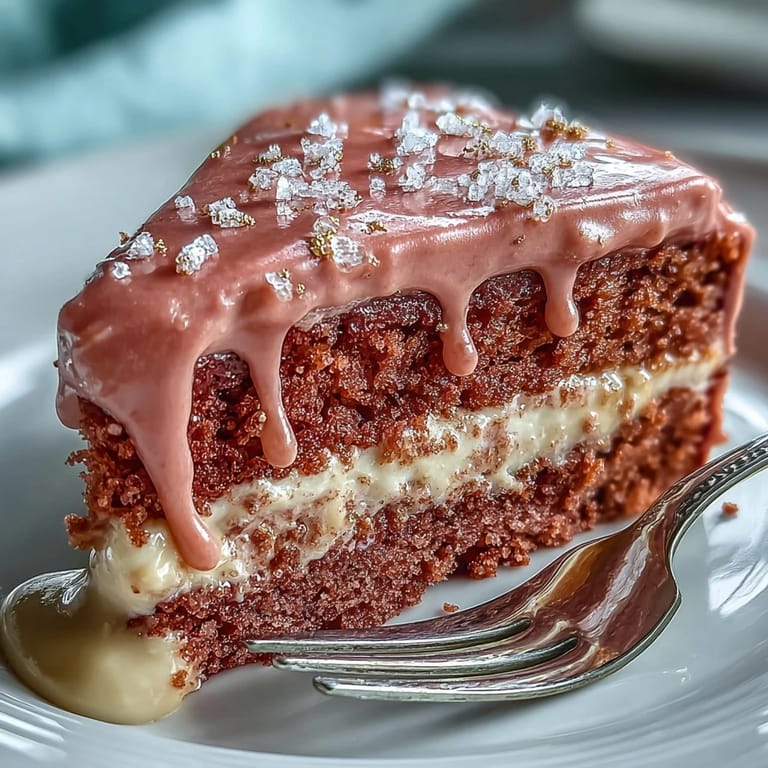 A blush Bridal Shower Rosé Velvet Cake with a delicate rosé glaze.