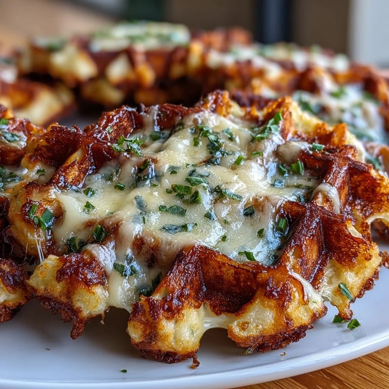 Hearty, golden mashed potato waffle melts, a delicious breakfast upgrade for leftovers.