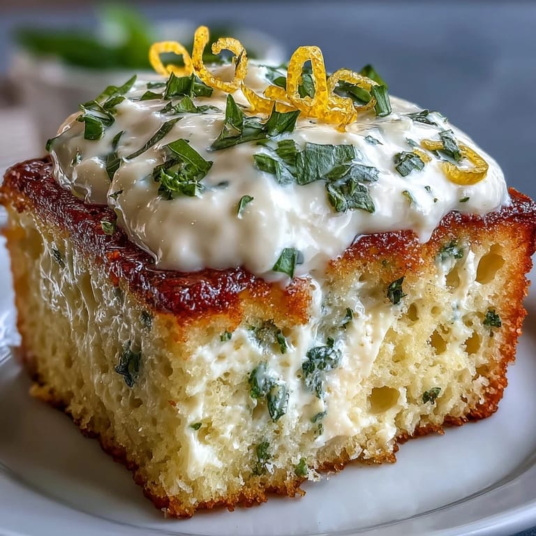 Deliciously tangy lemon basil poke cake, perfect for summer gatherings and dessert.