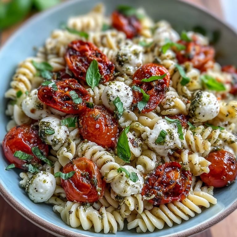 Easy Tomato Mozzarella Pesto Lunchbox Pasta, a refreshing Italian-inspired meal prep.