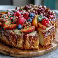 A rustic golden galette filled with ripe summer stone fruits and creamy almond frangipane, baked to perfection.  